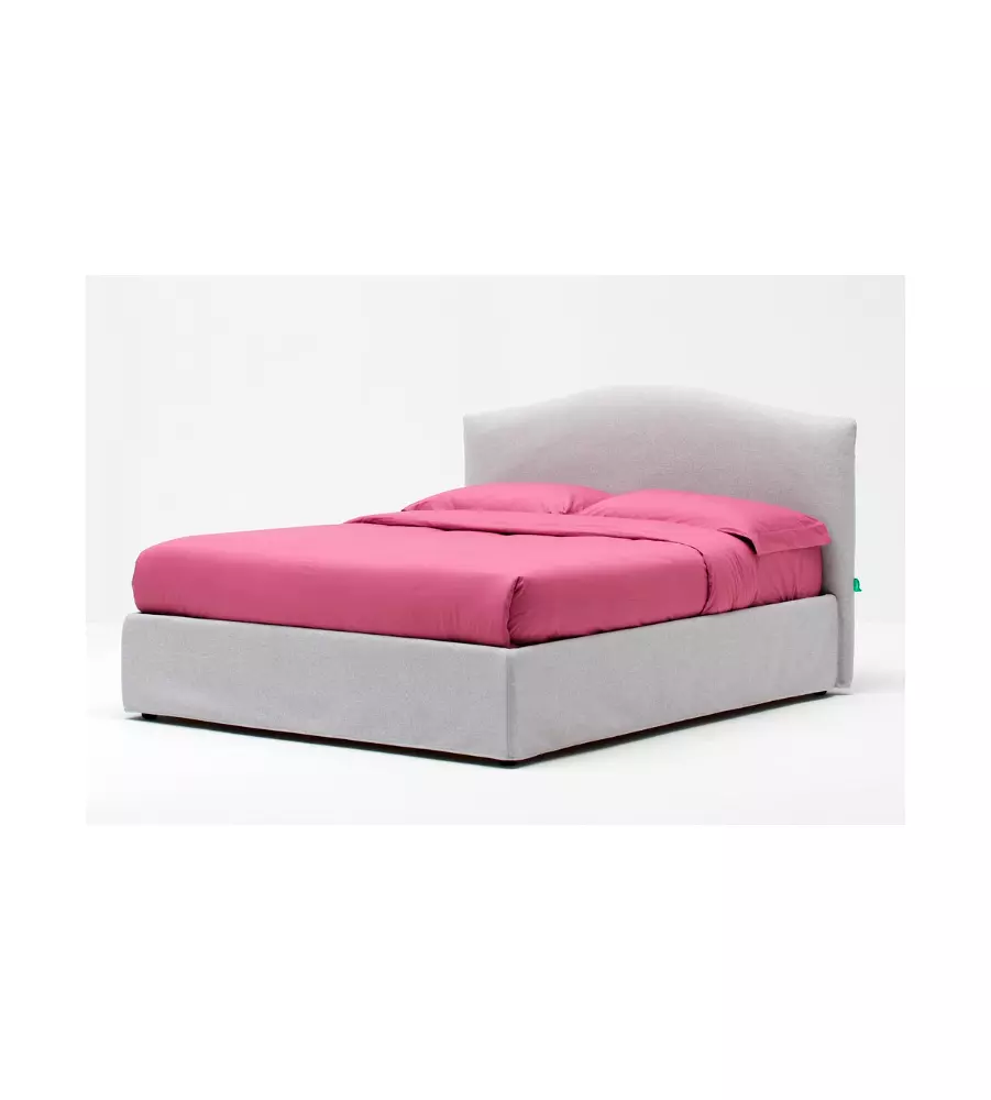 Letto matrimoniale contenitore "hill" perla 160x190 cm